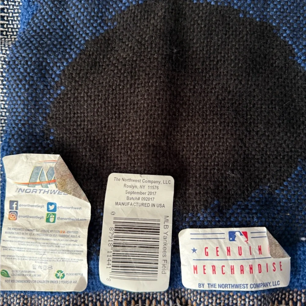 MLB New York Yankees Teddy Bear Throw Knit Blanket‎ Northwest Company 36x47”